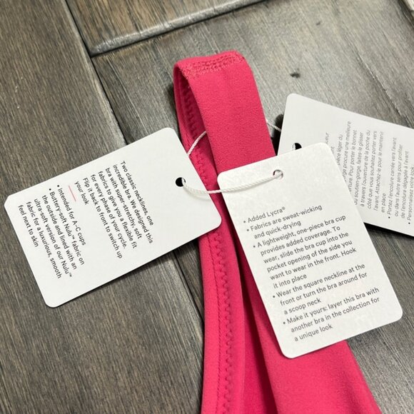 Lululemon NWT Bend This Scoop and Square Bra Raspberry Coulis - Picture 4 of 7